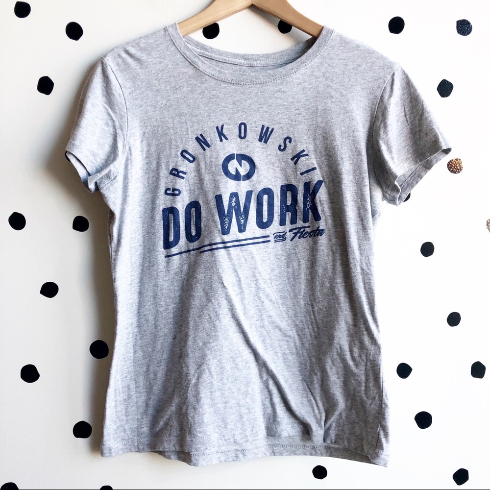 Gronkowski “Do Work & Fiesta” Graphic Tee • Heather Gray • XL